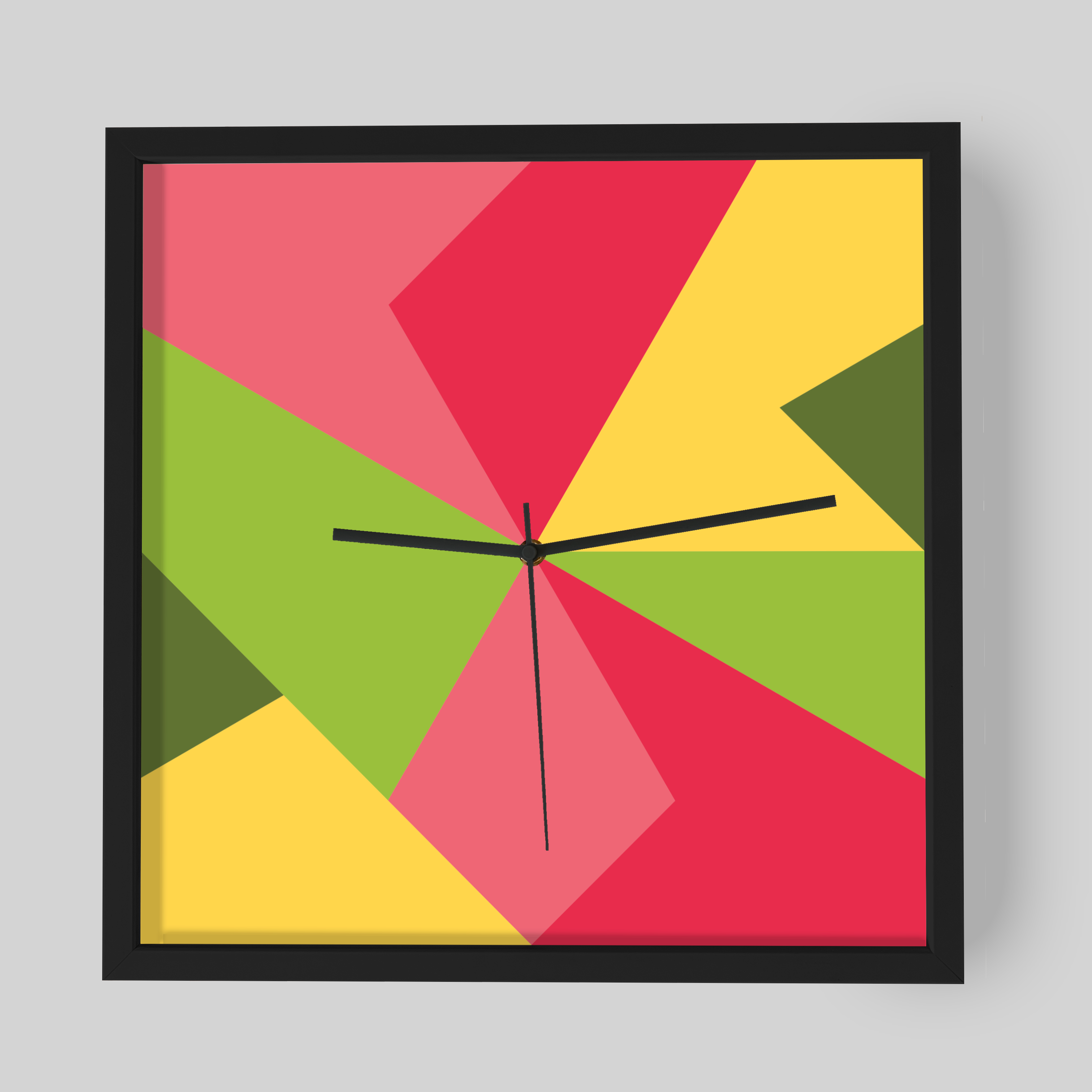 Design-Wanduhr Pattern Clock – Motiv tropical – Vollholzrahmen – lautloses Uhrwerk