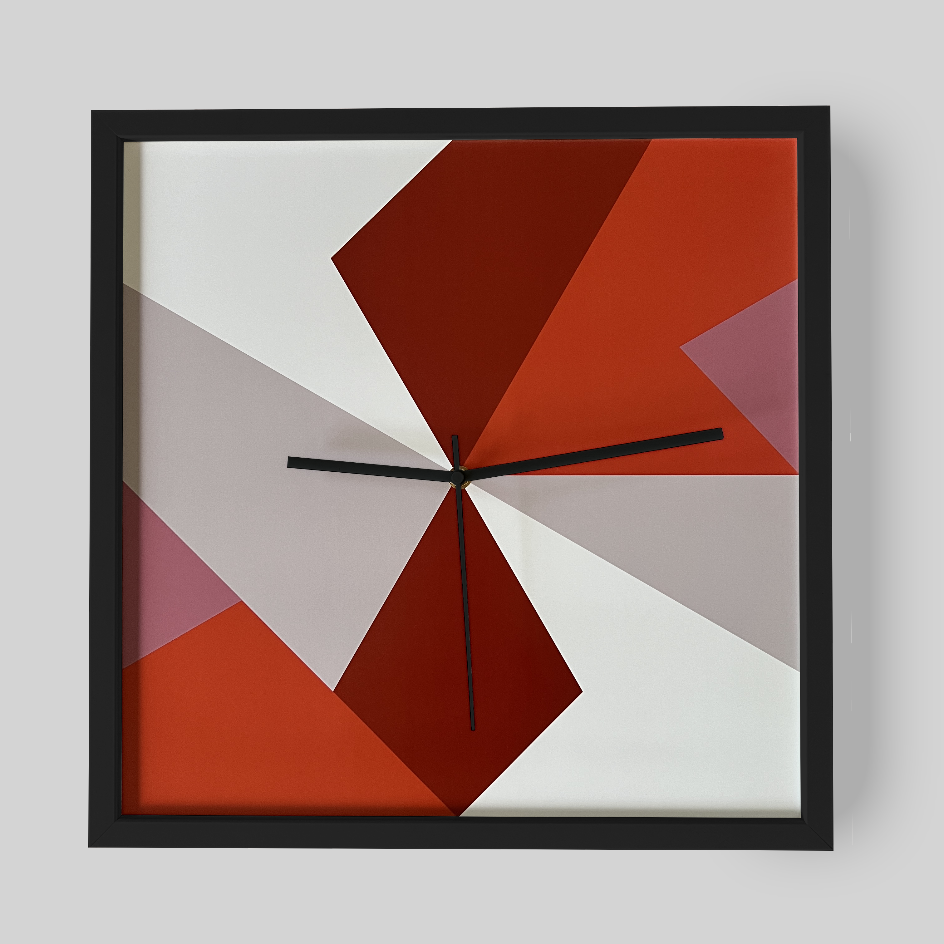 Design-Wanduhr Pattern Clock – Motiv Cherries – Vollholzrahmen – lautloses Uhrwerk