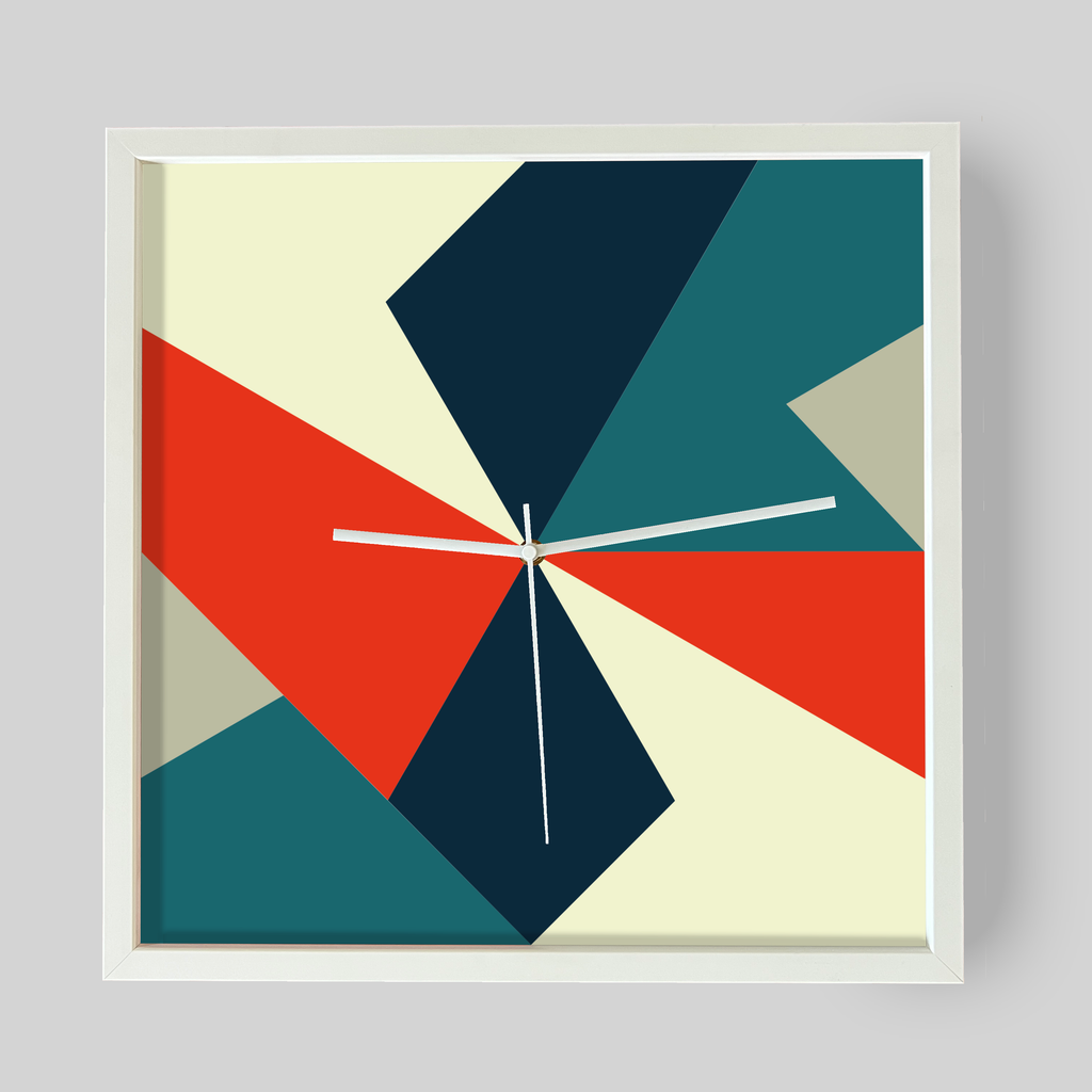 Design-Wanduhr Pattern Clock – Motiv nautical – Vollholzrahmen – lautloses Uhrwerk