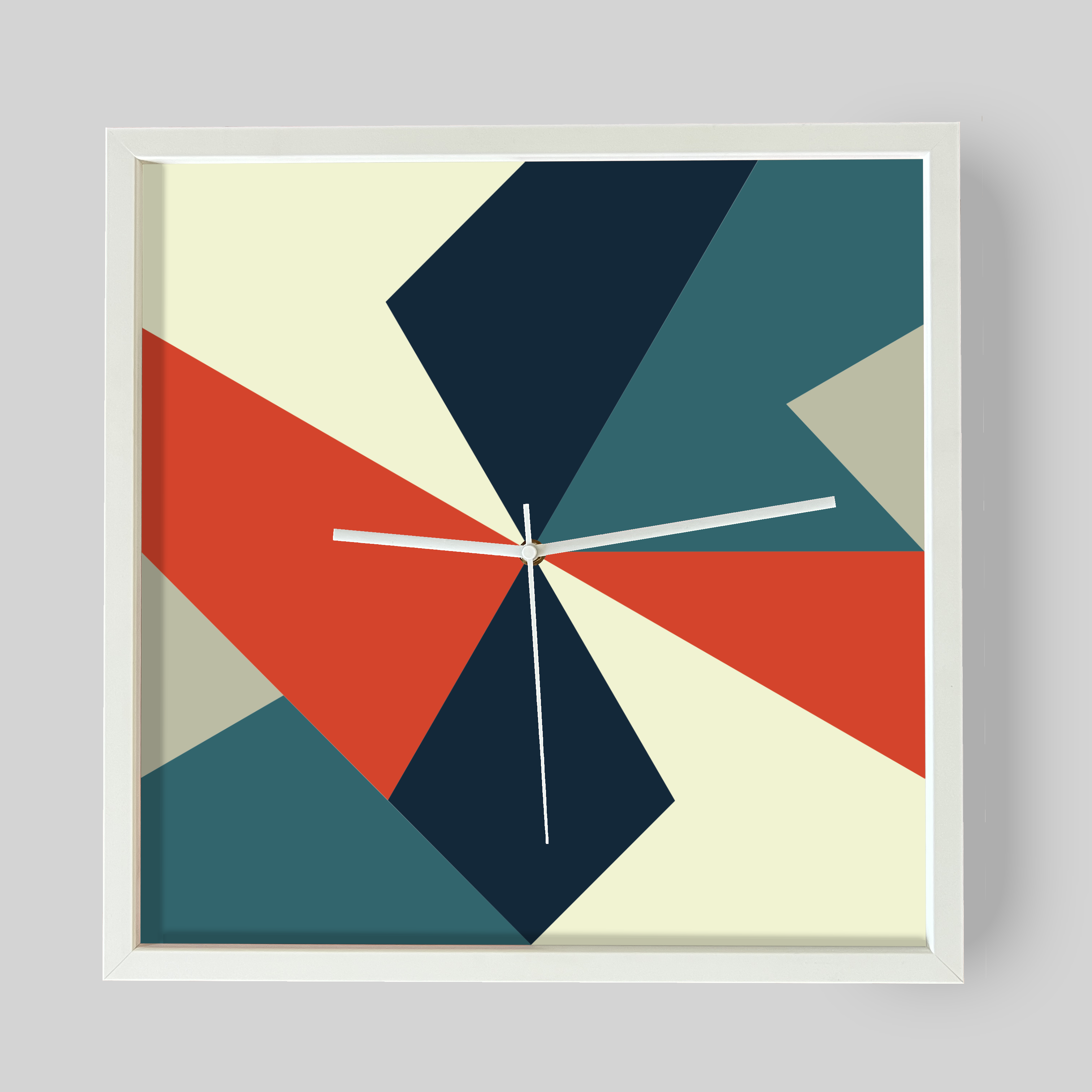 Design-Wanduhr Pattern Clock – Motiv nautical – Vollholzrahmen – lautloses Uhrwerk
