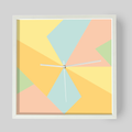 Design-Wanduhr Pattern Clock – Motiv pastels – Vollholzrahmen – lautloses Uhrwerk
