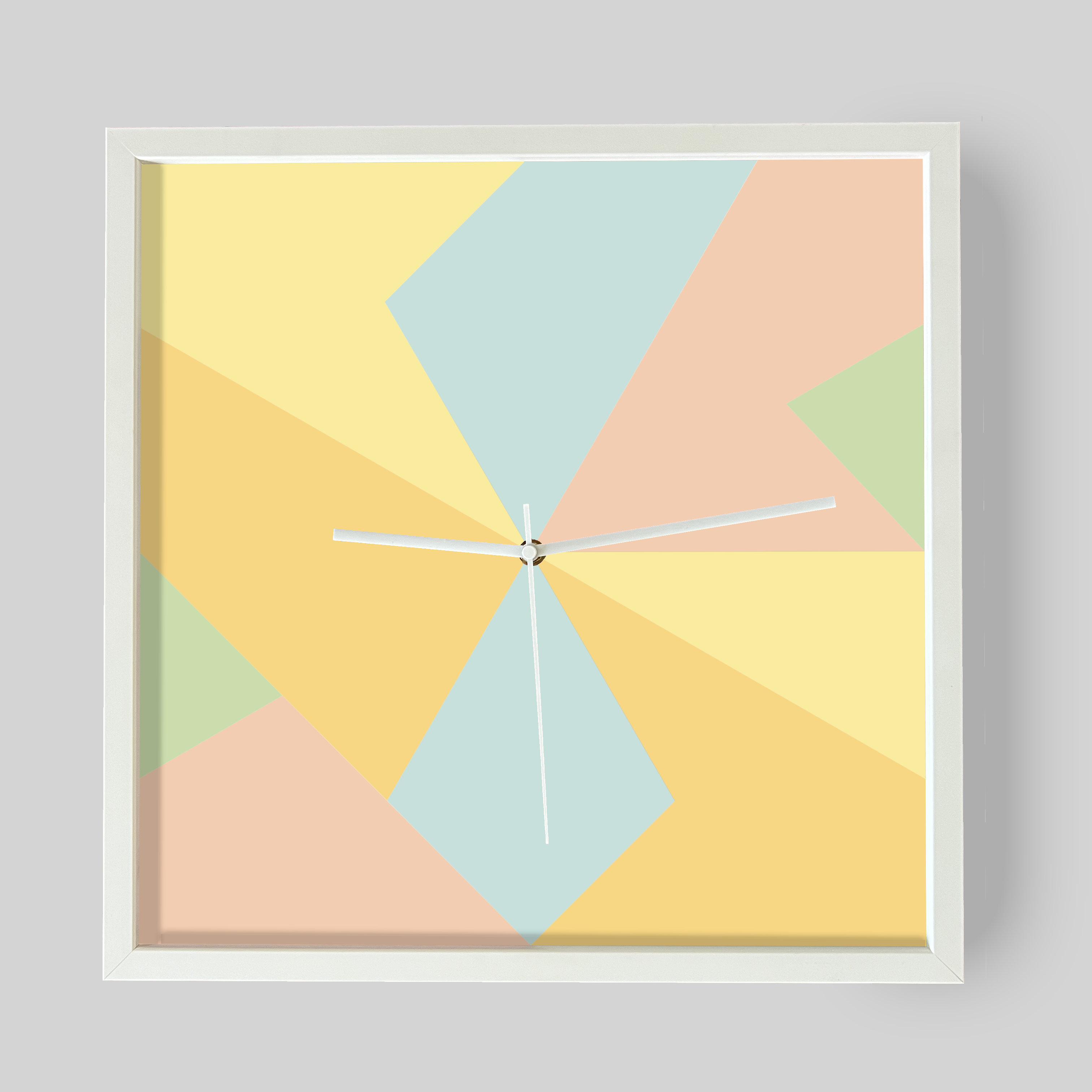 Design-Wanduhr Pattern Clock – Motiv pastels – Vollholzrahmen – lautloses Uhrwerk